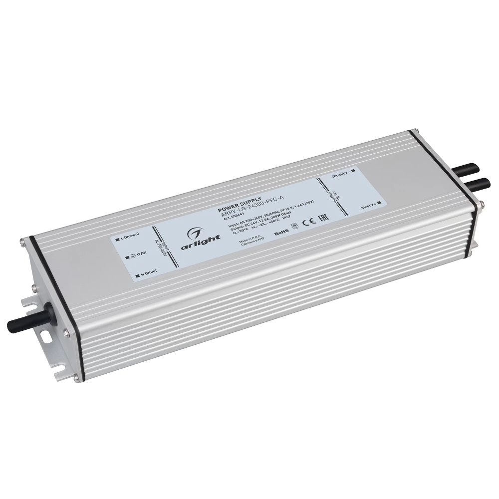 Блок питания ARPV-LG-24300-PFC-A (24V, 12.5A, 300W) (Arlight, IP67 Металл, 5 лет) 055649 - Viokon.com