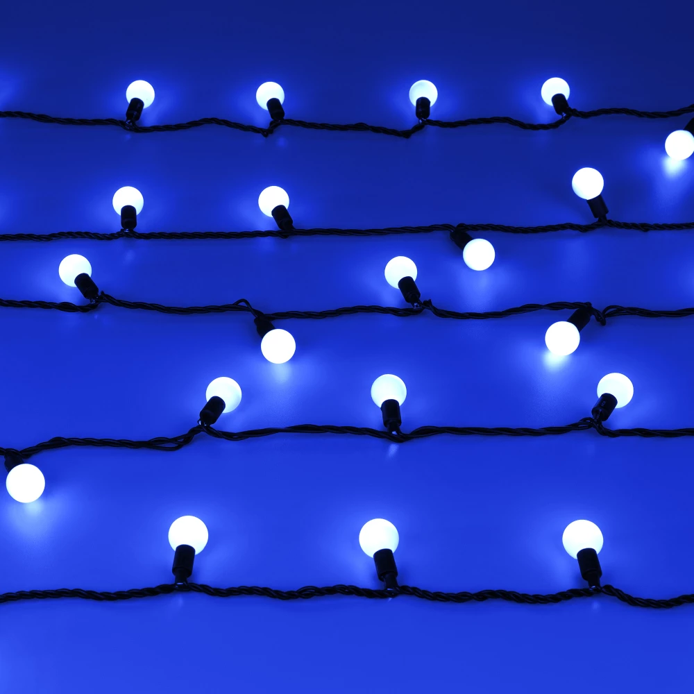 Светодиодная гирлянда ARD-BALL-CLASSIC-D23-10000-BLACK-80LED BLUE (230V, 3.5W) (Ardecoled, IP65) 025600 - Viokon.com