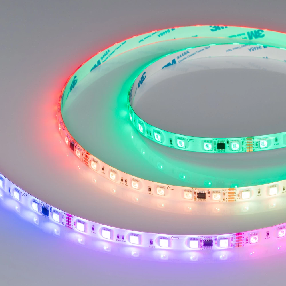 Лента герметичная DMX-SE-B60-10mm 24V RGB-PX6 (14 W/m, IP65, 5060, 5m) (Arlight, -) 039607 - Viokon.com