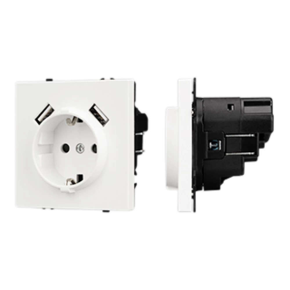 Механизм розетки с USB зарядкой SCT-NOBE-MUAA-SFPL-WH (230V, 16A) (Arlight, Белый кварц) 054288 - Viokon.com