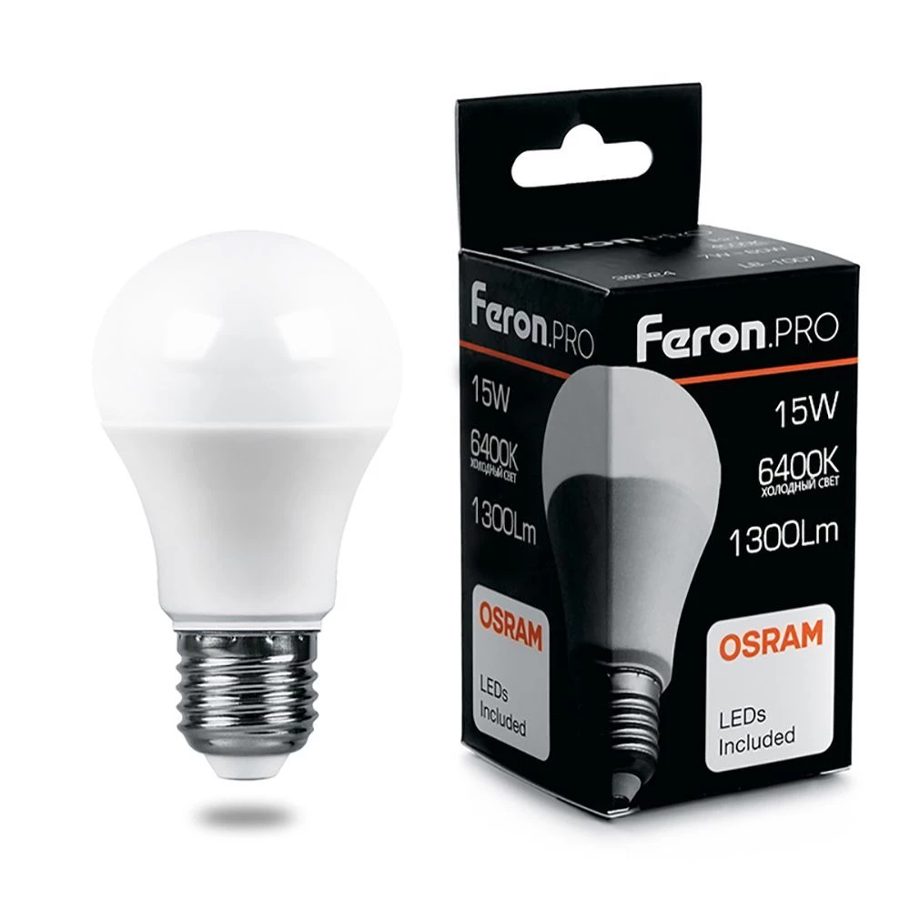 Лампа светодиодная Feron.PRO LB-1015 Шар E27 15W 175-265V 6400K (38037) - Viokon.com