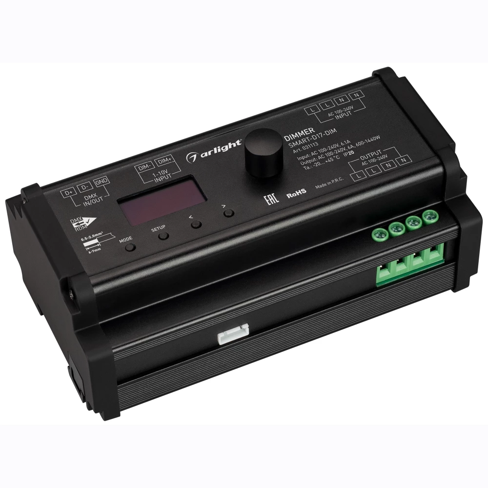 Диммер SMART-D17-DIM (230V, 6A, TRIAC, DIN, 2.4G) (Arlight, IP20 Пластик, 5 лет) 031113 - Viokon.com