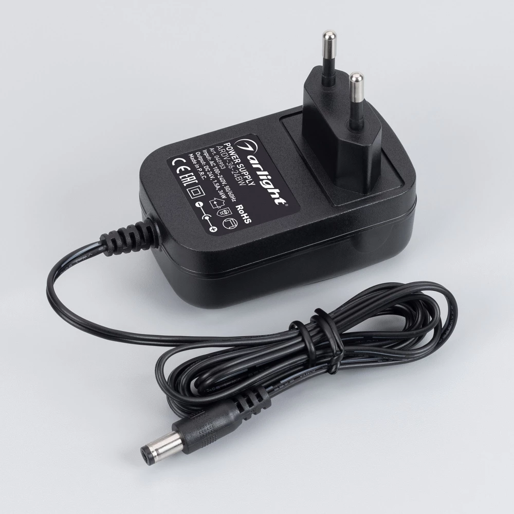 Блок питания ARDV-36-24BW (24V, 1.5A, 36W) (Arlight, Адаптер, 3 года) 040953 - Viokon.com