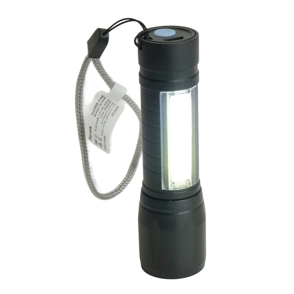 Фонарь ручной Feron TH2408 с аккумулятором USB ZOOM (51118) - Viokon.com