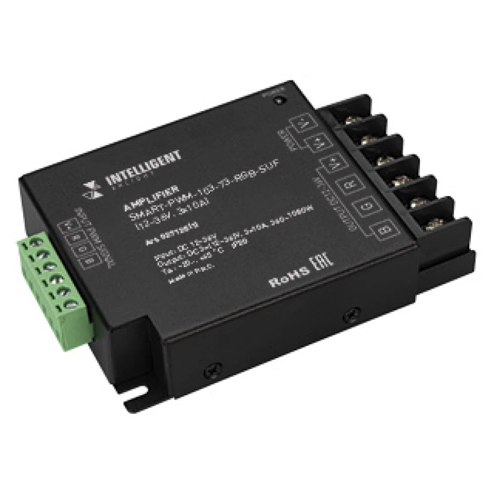 INTELLIGENT ARLIGHT Усилитель SMART-PWM-103-73-RGB-SUF Black (12-36V, 3x10A) (IARL, IP20 Металл, 5 лет) 027125(1) - Viokon.com