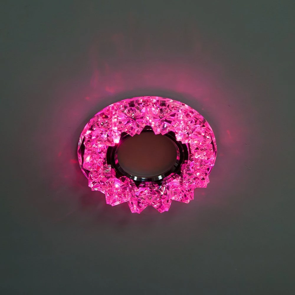 Светильник встраиваемый с разноцветной LED подсветкой Feron CD2542 MR16 прозрачный (27969) - Viokon.com