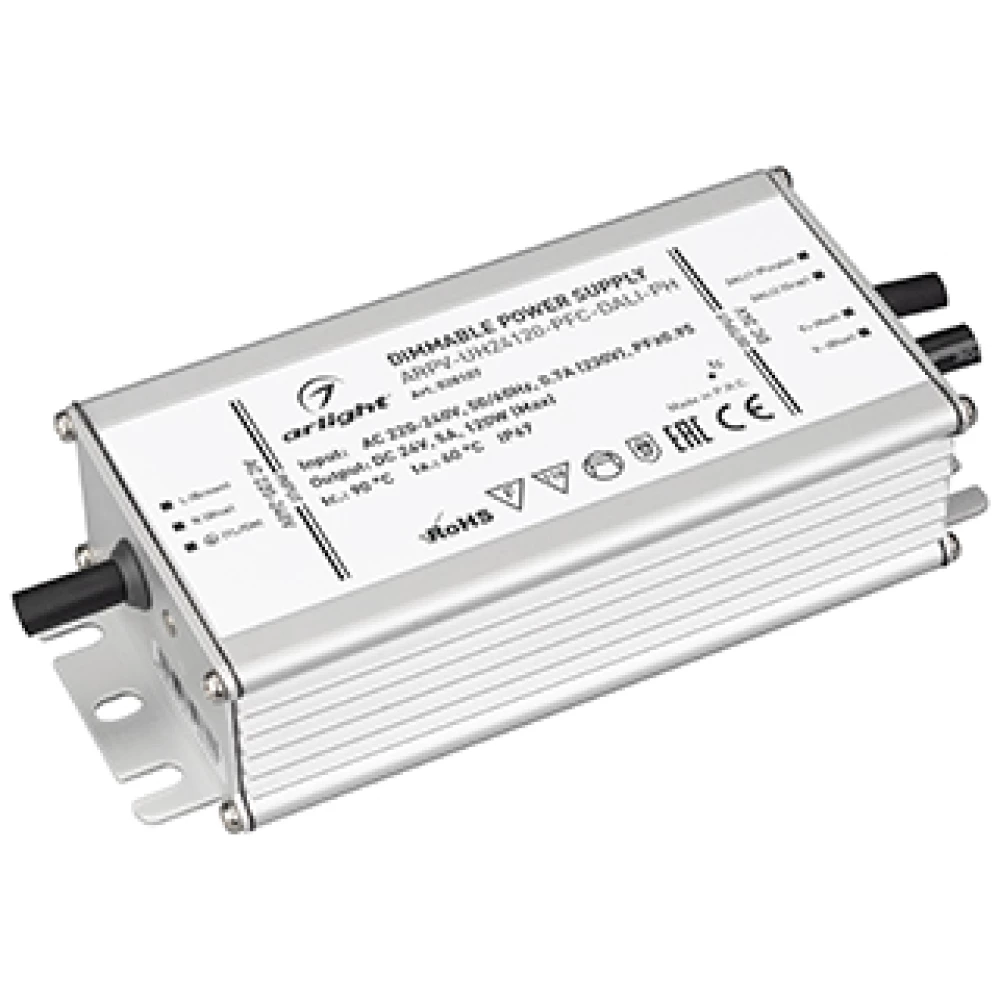 Блок питания ARPV-UH24120-PFC-DALI-PH (24V, 5.0A, 120W) (Arlight, IP67 Металл, 7 лет) 028107 - Viokon.com