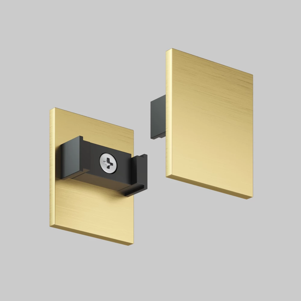 TR5735H-SB Торцевая заглушка высокая для использования с экраном для трека Shine серия Base комплект 2 шт сатинированная латунь алюминий - Viokon.com