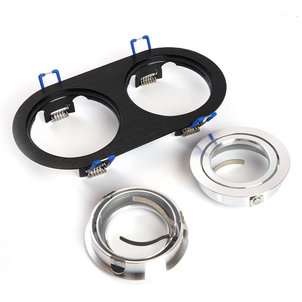 Светильник потолочный встраиваемый, DL2812 MR16 50W G5.3 "овал", черный-хром (48462) - Viokon.com