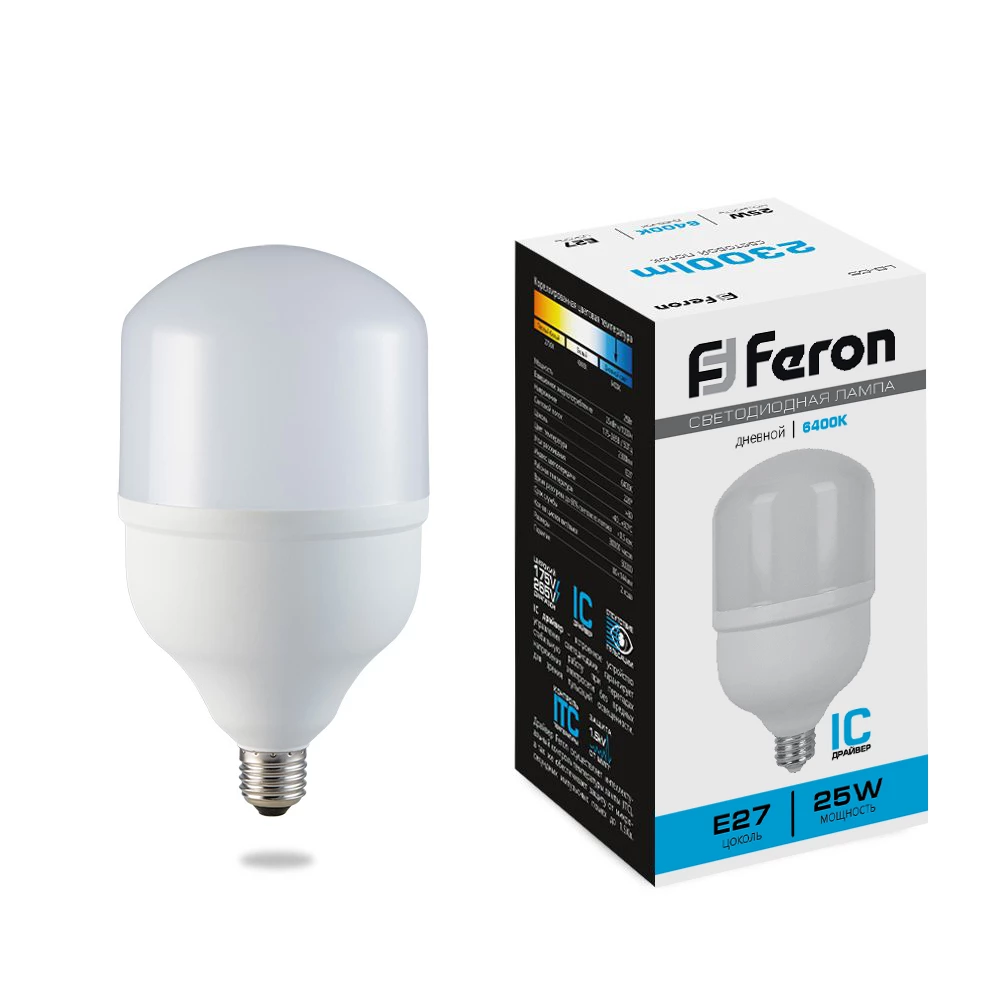 Лампа светодиодная Feron LB-65 E27 25W 175-265V 6400K (25887) - Viokon.com