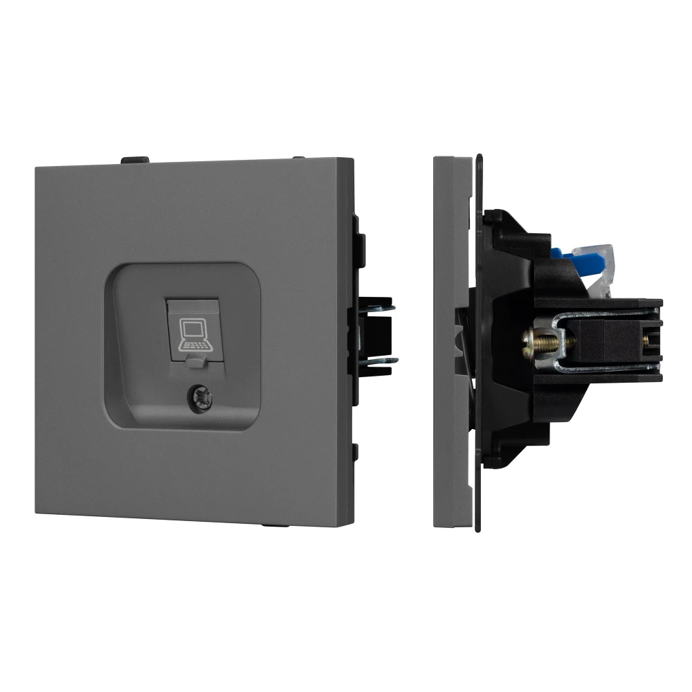 Механизм компьютерной розетки SCT-TENDO-MPC1-SFPL-GR (RJ-45, CAT6) (Arlight, Матовый графитовый) 054593 - Viokon.com