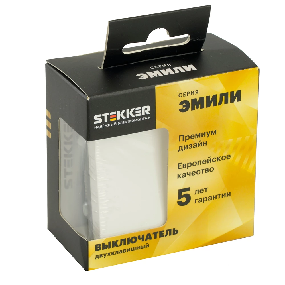 Выключатель 2-клавишный (механизм), STEKKER, 250В, 10А, серия Эмили,RSW10-5104-01, белый фарфор, soft touch (49866) - Viokon.com