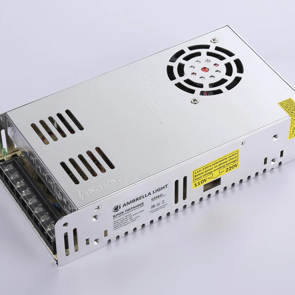 Блок питания для светодиодной ленты 24V 360W 15A IP20 90-260V 215*115*50 GS9651 GS9651 блок питания 24V 360W 15A IP20 90-260V 215*115*50 - Viokon.com