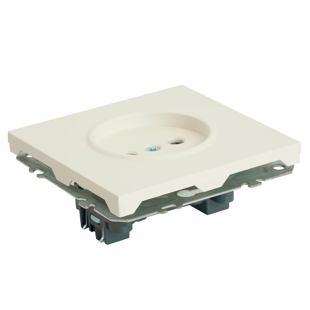 Розетка 1-местная с защитной шторкой (механизм), STEKKER, б/з, 250В, 16А, серия Эмили, RST16-5109-01 , белый фарфор, soft touch (49876) - Viokon.com