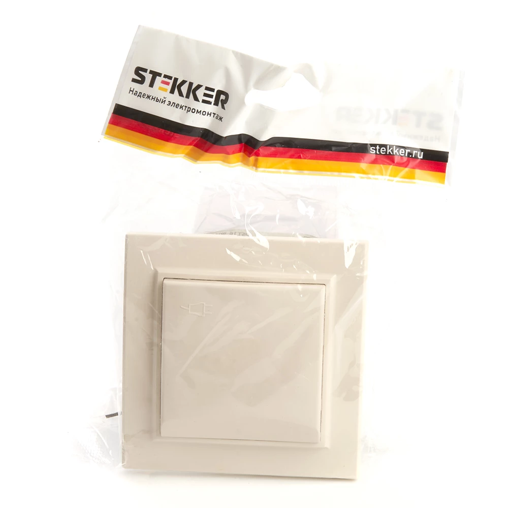 Розетка 1-местная с/з с крышкой, STEKKER, PST16-9012-02, 250В,16А с защитной шторкой, серия Эрна, слоновая кость (39238) - Viokon.com