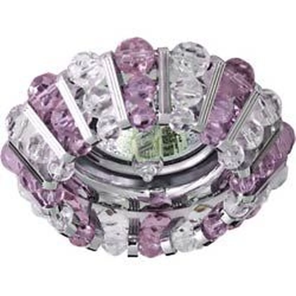 Светильник потолочный, MR16 50W G5.3 с прозрачным-розовым стеклом, хром, CD2121 (18553) - Viokon.com