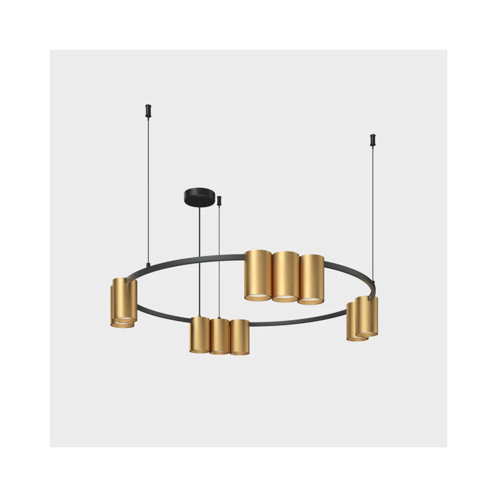 DK4065-BKSG Подвесной светильник ORBIT  IP20 10xGU10 LED до 15 Вт черный  сатинированное золото алюминий - Viokon.com