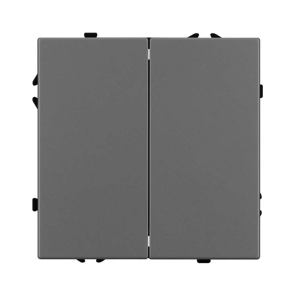 Механизм выключателя двухклавишный непроходной SWT-NOBE-MK02-SFPL-GR (230V, 10A) (Arlight, Серый базальт) 054254 - Viokon.com