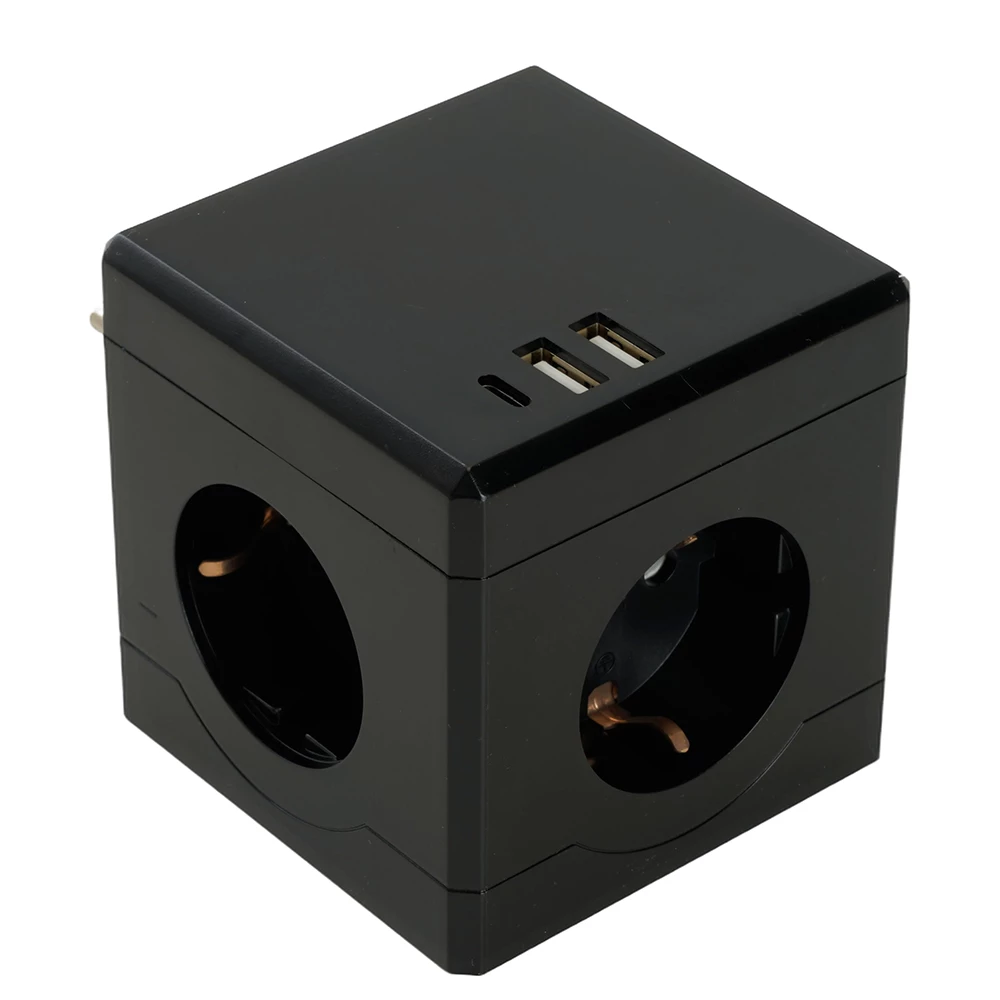 Разветвитель сетевой 3-местный с/з STEKKER ADP16-33-22, 250V, 16A, ABS пластик, черный (49658) - Viokon.com
