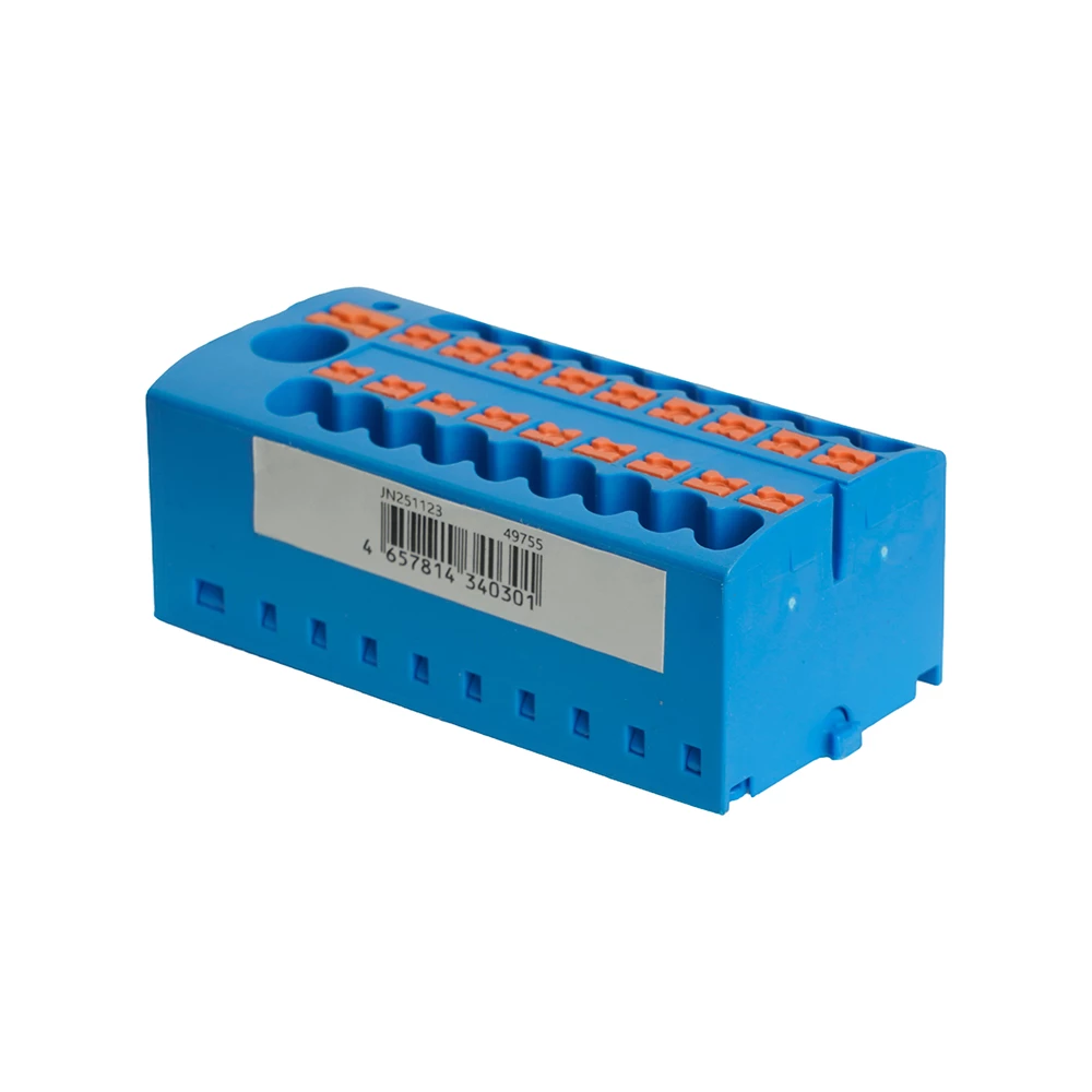 Зажим блочный (групп) для распред.тока нагрузки push-in на 18 точек, сеч 2,5 мм2,690V,41А, 1точка интегр. питание, синий LD580 PTFIX 6-18/25 (49755) - Viokon.com