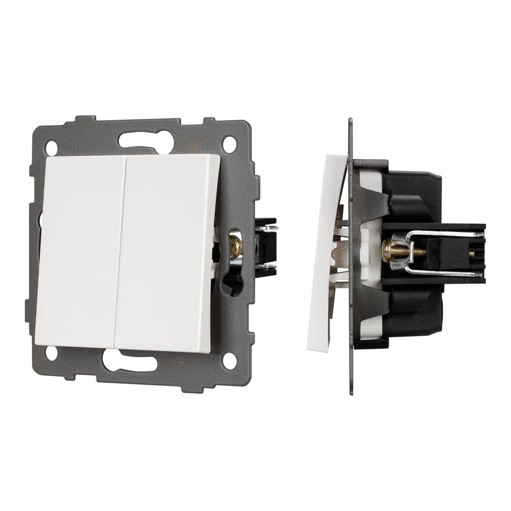 Механизм выключателя двухклавишный проходной SWT-MKP2-PL-WH-V (250V, 10A) (Arlight, -) 049892 - Viokon.com