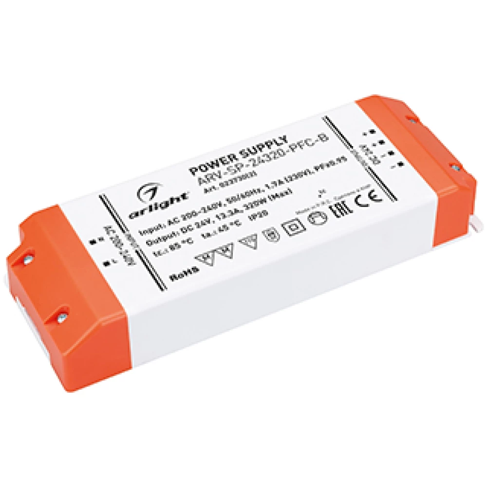 Блок питания ARV-SP-24320-PFC-B (24V, 13.3A, 320W) (Arlight, IP20 Пластик, 5 лет) 023730(2) - Viokon.com