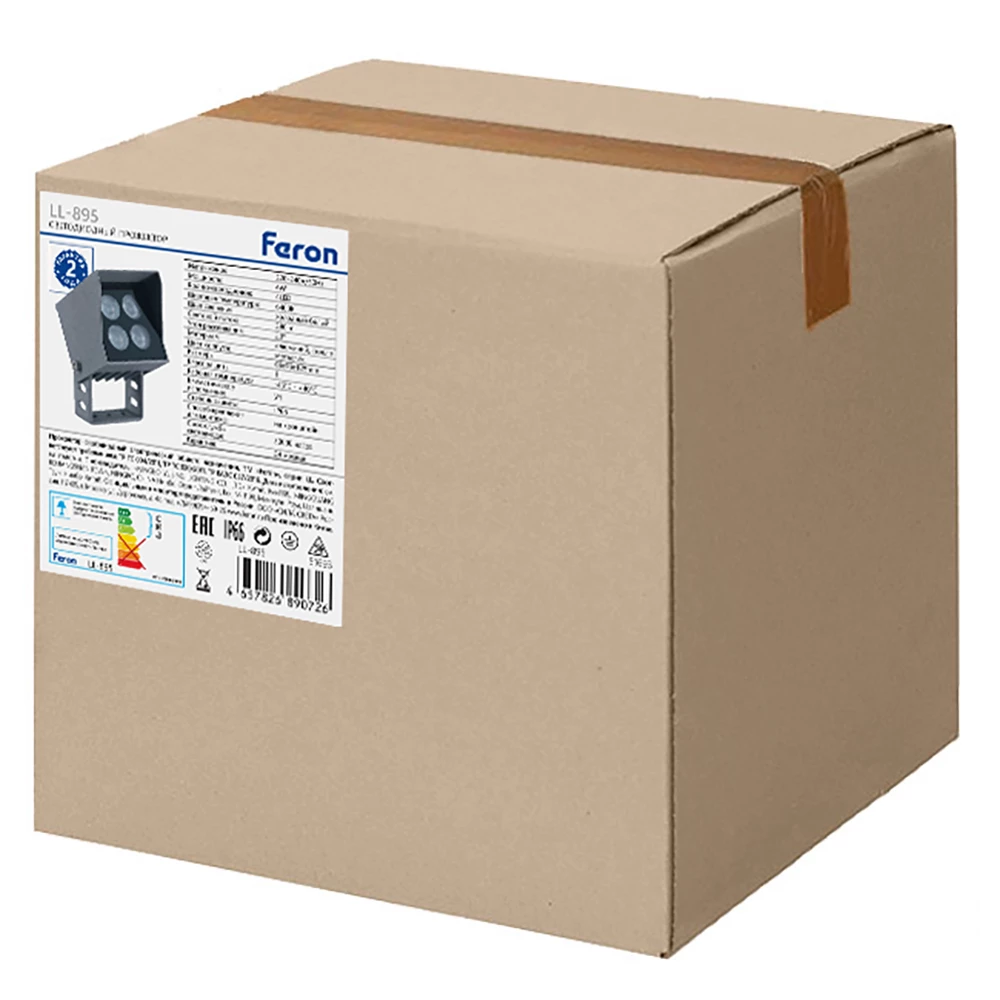 Светодиодный светильник ландшафтно-архитектурный Feron LL-895  AC220-240 4W 6400K IP66, квадрат (51693) - Viokon.com
