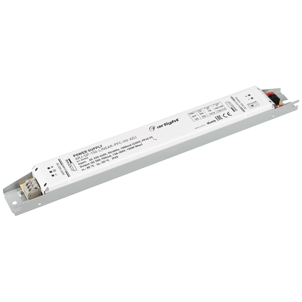 Блок питания ARJ-SP-150-LINEAR-PFC-HV-ADJ (150W, 500-700mA) (Arlight, IP20 Металл, 5 лет) 032902 - Viokon.com