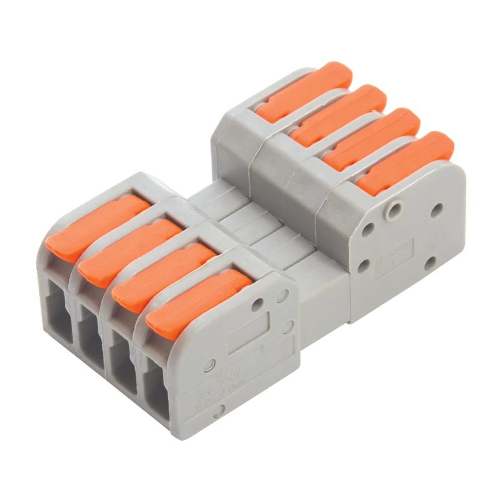 Клемма монтажная компактная STEKKER для подключения фазных проводников 4 контактные группы, LD221-424 (39875) - Viokon.com