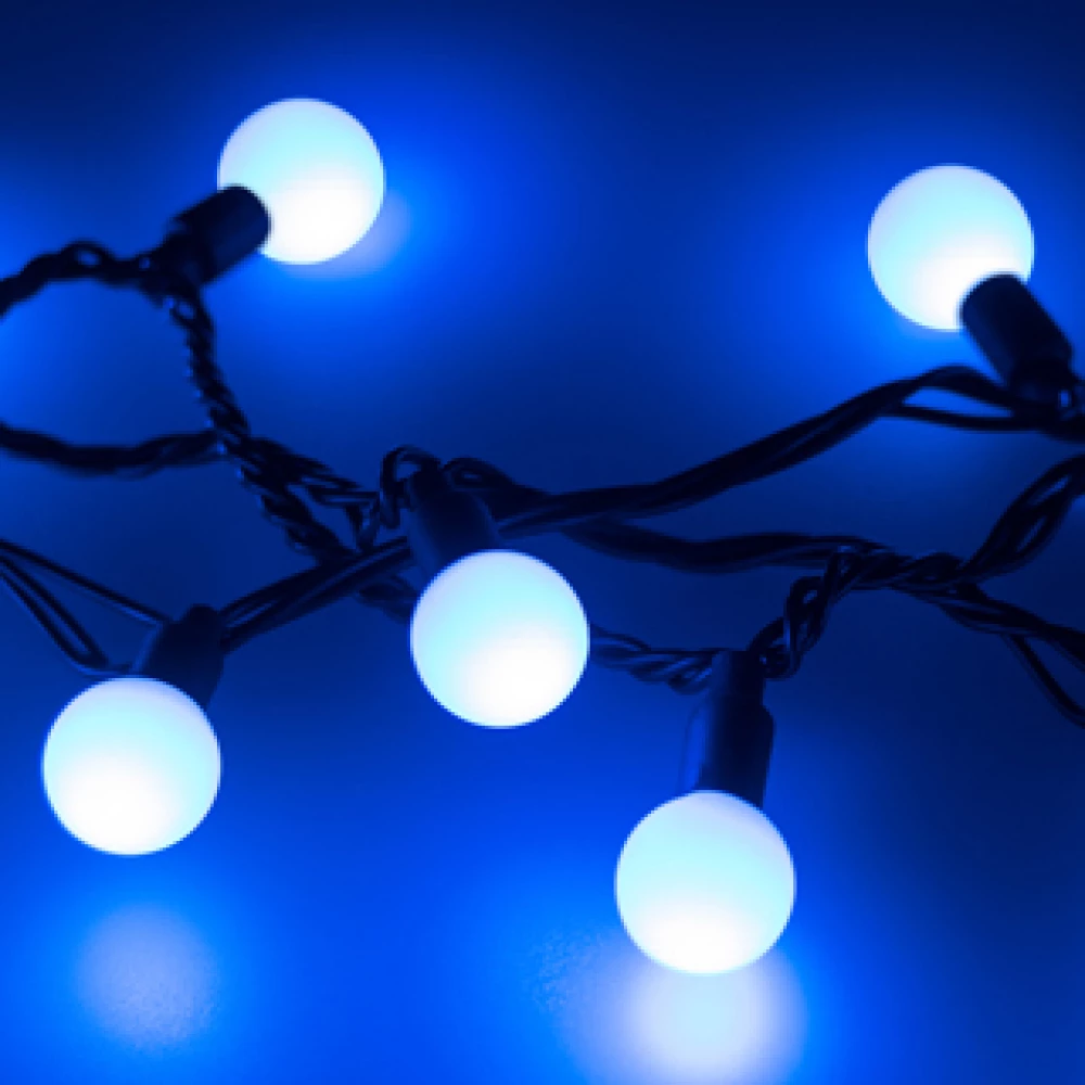 Светодиодная гирлянда ARD-BALL-CLASSIC-D23-20000-BLACK-160LED BLUE (230V, 7W) (Ardecoled, IP65) 025629 - Viokon.com