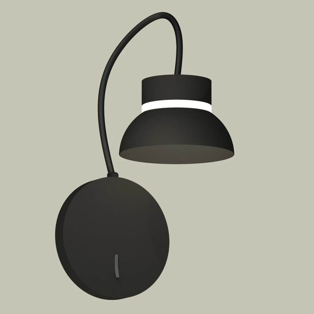 Комплект настенного светильника с выключателем XB9596100 SBK/FR черный песок/белый матовый GX53 (C9596, N8141) - Viokon.com