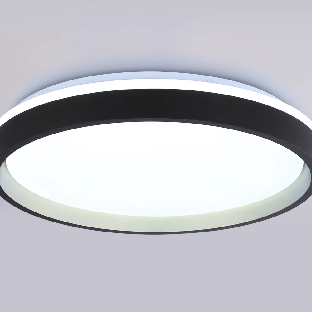 Светодиодный светильник RGB с пультом управления FZ610 BK/GD черный/золото IP20 66W 3000K-6500K+RGB D490*85 (ПДУ ИК) - Viokon.com