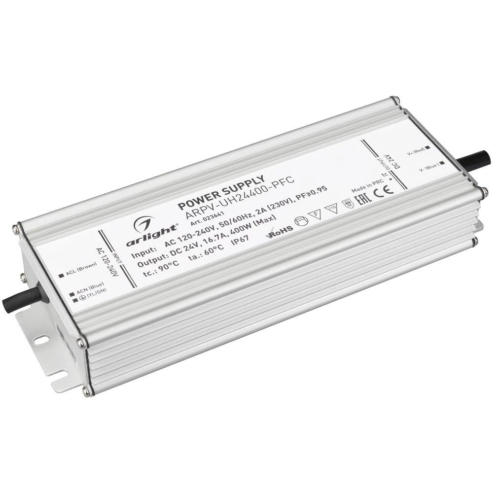 Блок питания ARPV-UH24400-PFC (24V, 16.7A, 400W) (Arlight, IP67 Металл, 7 лет) 023641 - Viokon.com