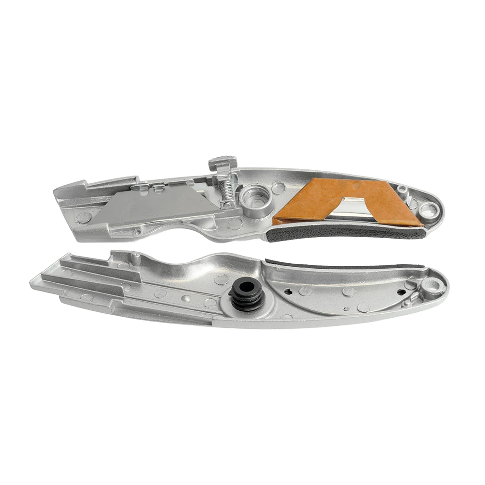 Нож строительно-монтажный с трапециевидным лезвием, 19 мм, 2 лезвия в рукоятке KMU-12-T (50199) - Viokon.com