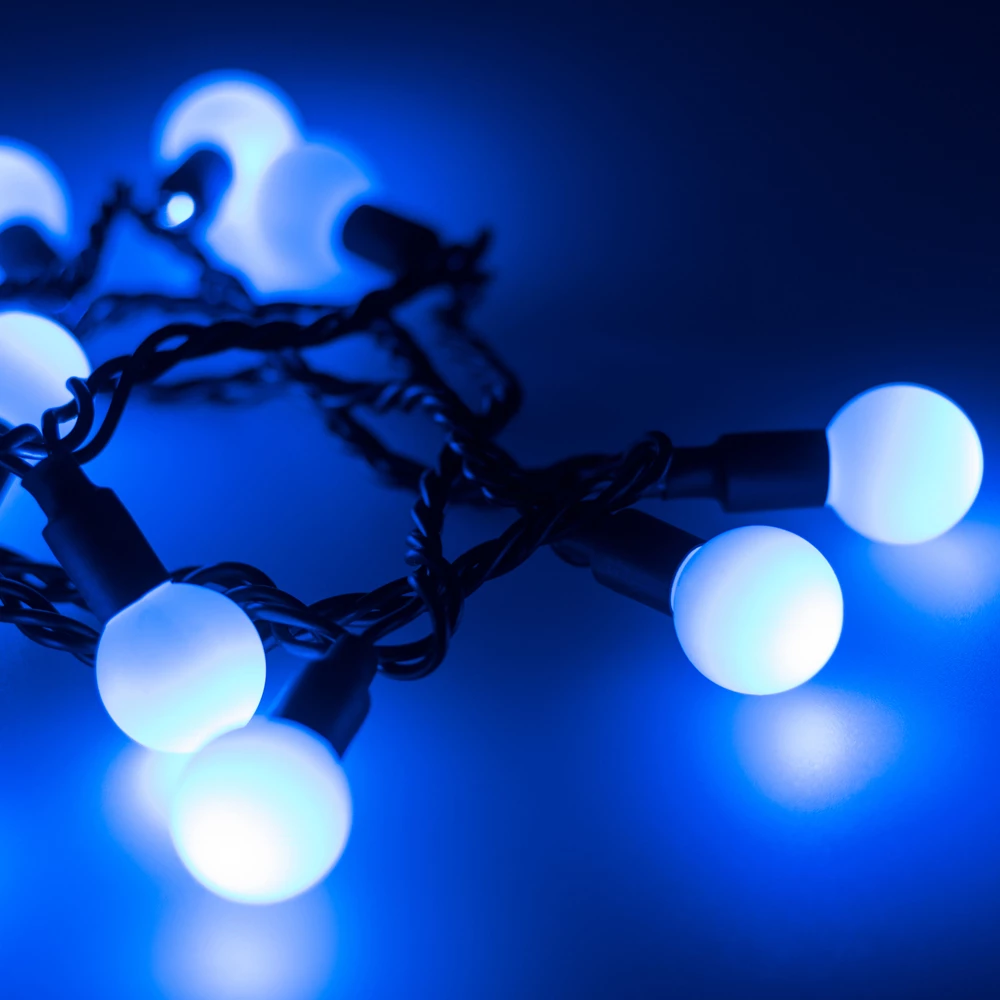 Светодиодная гирлянда ARD-BALL-CLASSIC-D23-20000-BLACK-160LED BLUE (230V, 7W) (Ardecoled, IP65) 025629 - Viokon.com