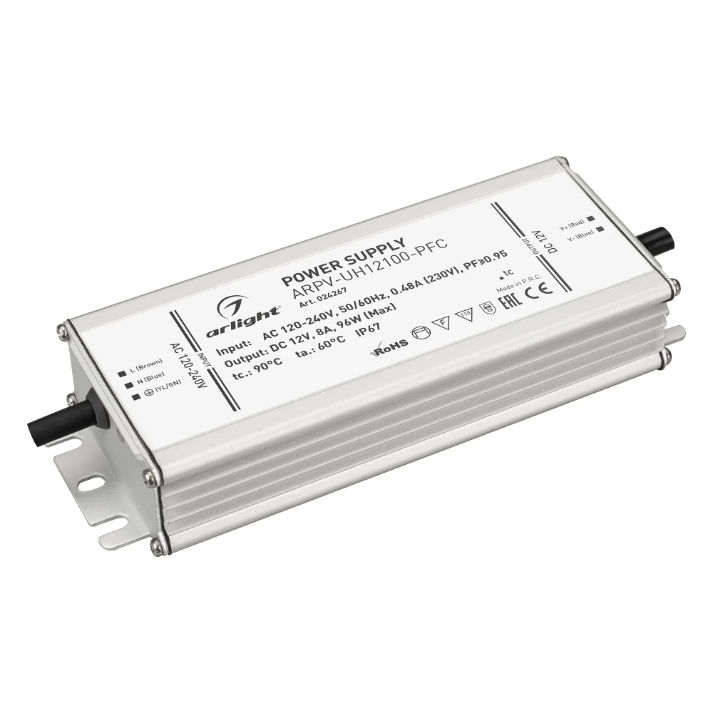 Блок питания ARPV-UH12100-PFC (12V, 8.0A, 96W) (Arlight, IP67 Металл, 7 лет) 024267 - Viokon.com