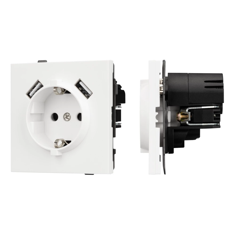 Механизм розетки с USB зарядкой SCT-TENDO-MUAA-SFPL-WH (230V, 16A) (Arlight, Матовый белый) 054606 - Viokon.com