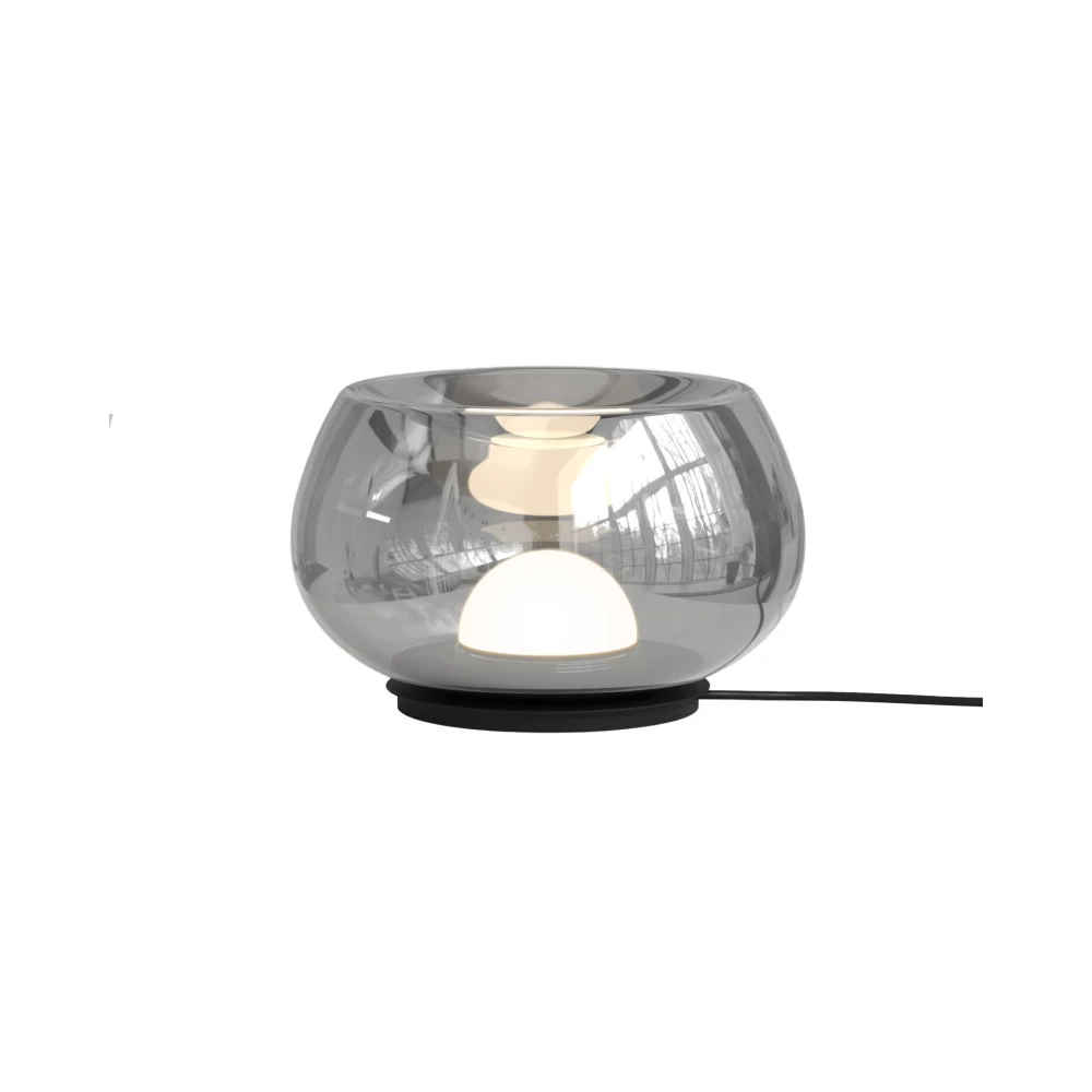 Настольная лампа FLOA 8 Вт 3000К 220 мм металл стекло черный дымчатый серый - Viokon.com