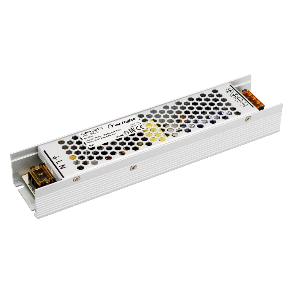 Блок питания ARS-100L-12 (12V, 8.3A, 100W) (Arlight, IP20 Сетка, 2 года) 023626 - Viokon.com