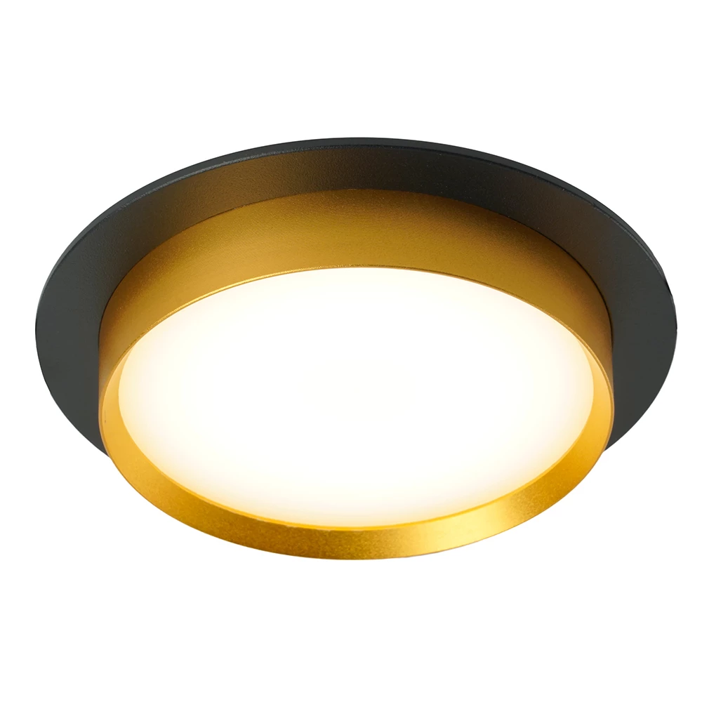 Светильник встраиваемый Feron DL507 потолочный GX53 черный + золото круг (51356) - Viokon.com