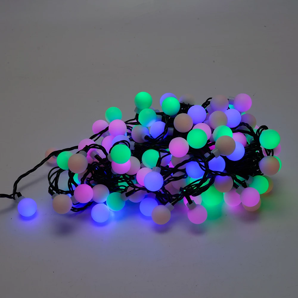 Светодиодная гирлянда Feron CL585 Мультишарики 12м 230V мультиколор, c питанием от сети, черный шнур (51451) - Viokon.com