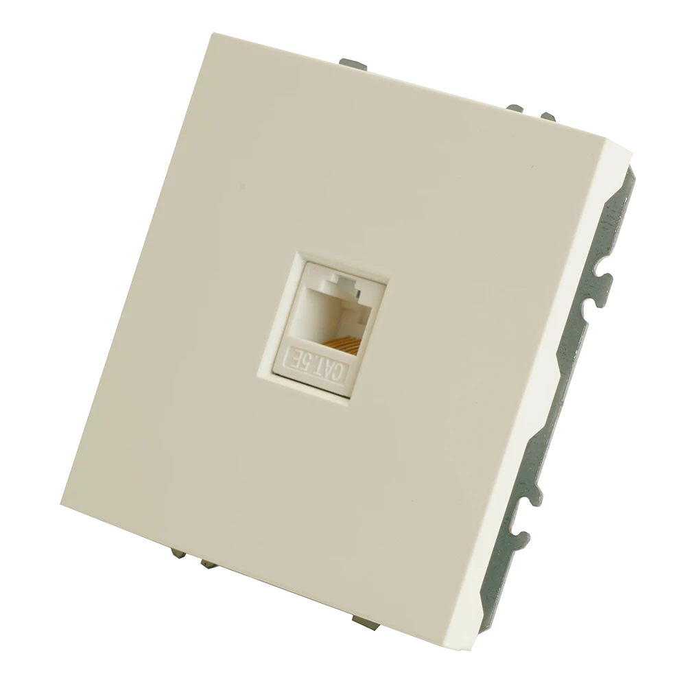 Розетка компьютерная 1-местная RJ-45 (механизм), STEKKER, серия Эмили, RST00-5117-01, белый фарфор, soft touch (49873) - Viokon.com