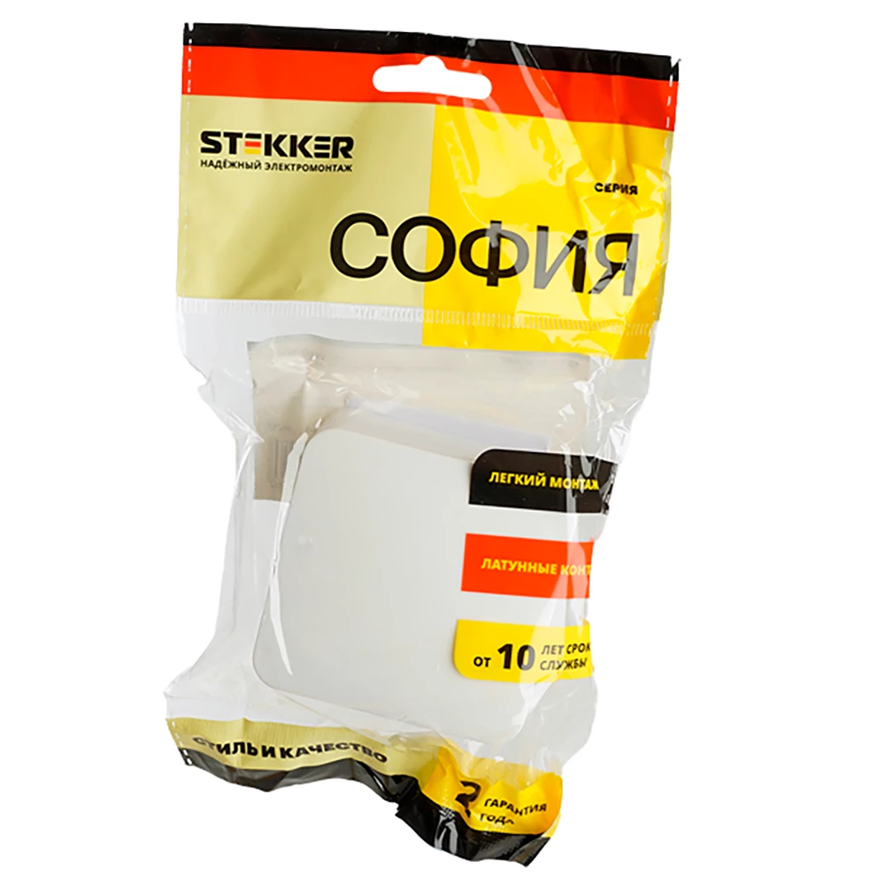 Выключатель открытой установки 1-клавишный, STEKKER, MSW10-10-01, ABS- пластик, 250В, 10А, IP20, серия София, белый (49287) - Viokon.com