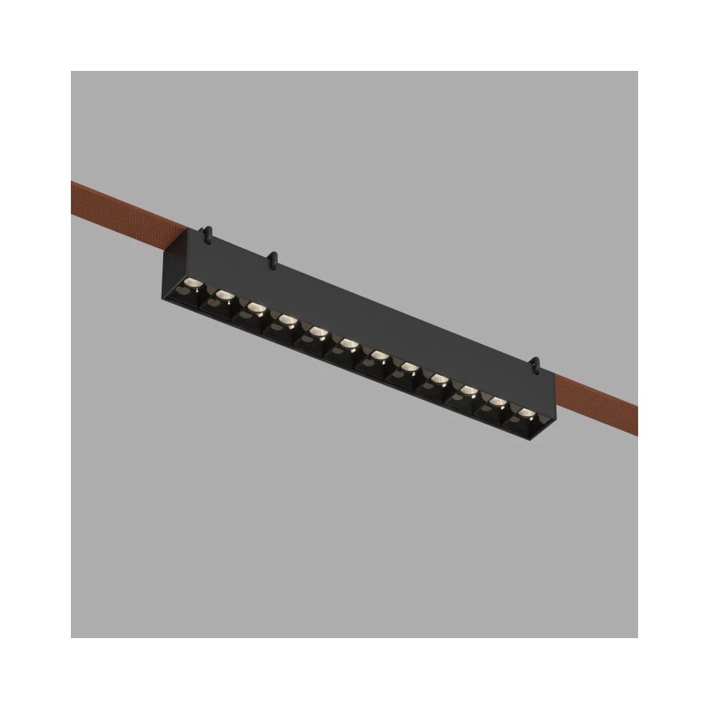 DK5571-BK Cветильник для трека-ремня Belty серия Grill со светодиодом L323W40H45 48V DC 12W RA90 24 3000K IP20 черный алюминий - Viokon.com