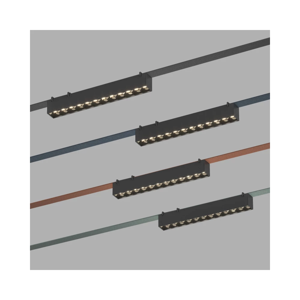 DK5571-BK Cветильник для трека-ремня Belty серия Grill со светодиодом L323W40H45 48V DC 12W RA90 24 3000K IP20 черный алюминий - Viokon.com