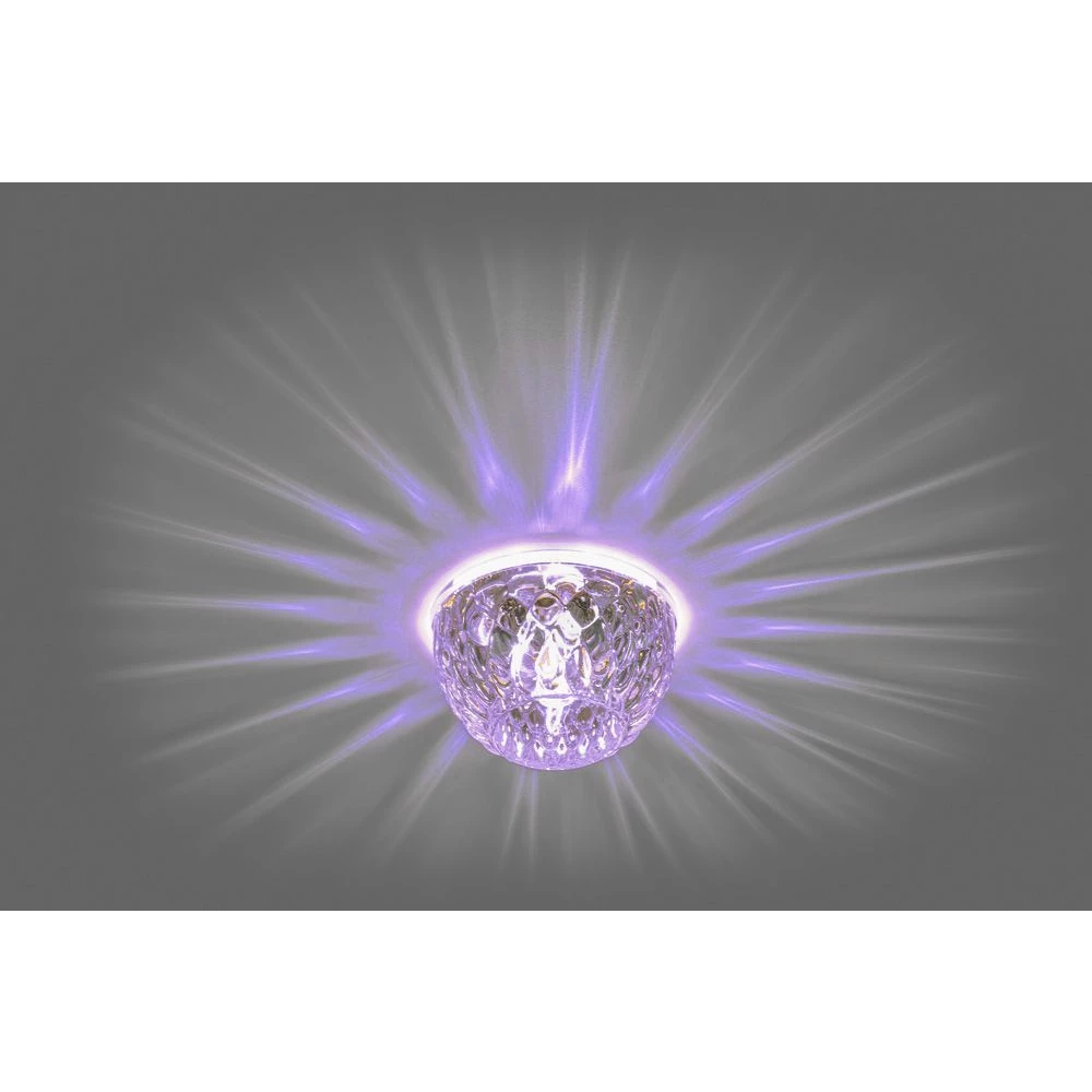 Светильник встраиваемый с разноцветной LED подсветкой Feron JD187 JCD9 прозрачный (27978) - Viokon.com