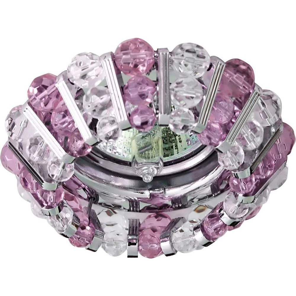 Светильник встраиваемый Feron CD2121 потолочный MR16 G5.3 прозрачно-розовый, хром (18425) - Viokon.com