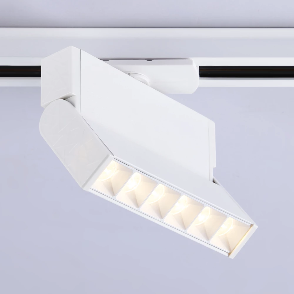 Трековый однофазный светодиодный светильник GL6811 WH белый LED 6W 3000K 24° 115*22*87 - Viokon.com