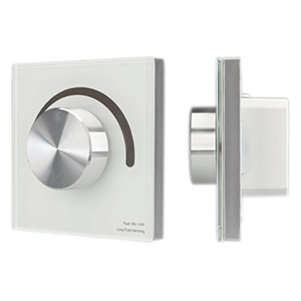 Панель SMART-P98-DIM-G-IN White (230V, 1.5A, 0/1-10V, Rotary, 2.4G) (Arlight, Стекло) 028432 - Viokon.com