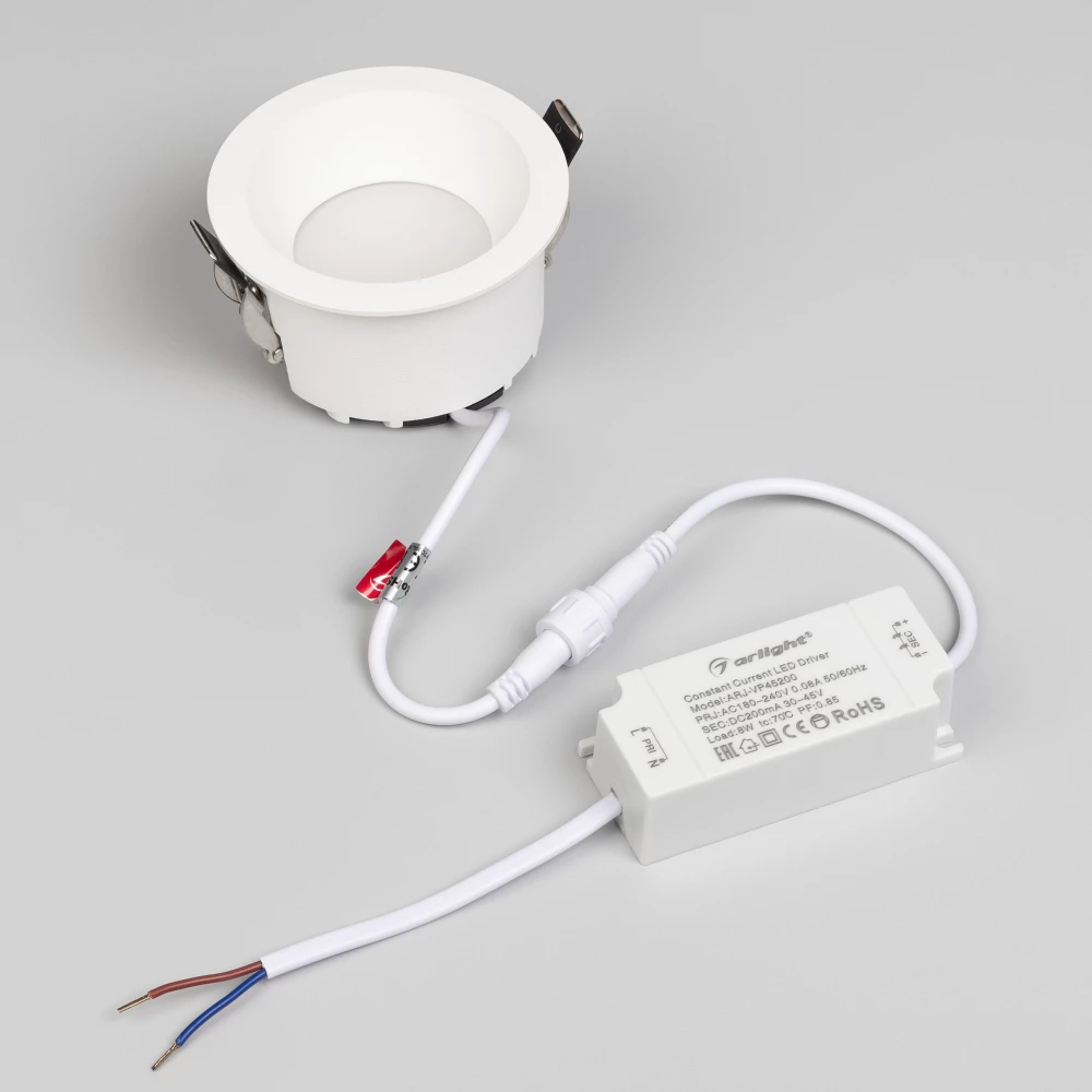 Светильник MS-DROP-BUILT-R84-8W Warm2700 (WH, 85 deg, 230V) (Arlight, IP54 Металл, 5 лет) 054694 - Viokon.com